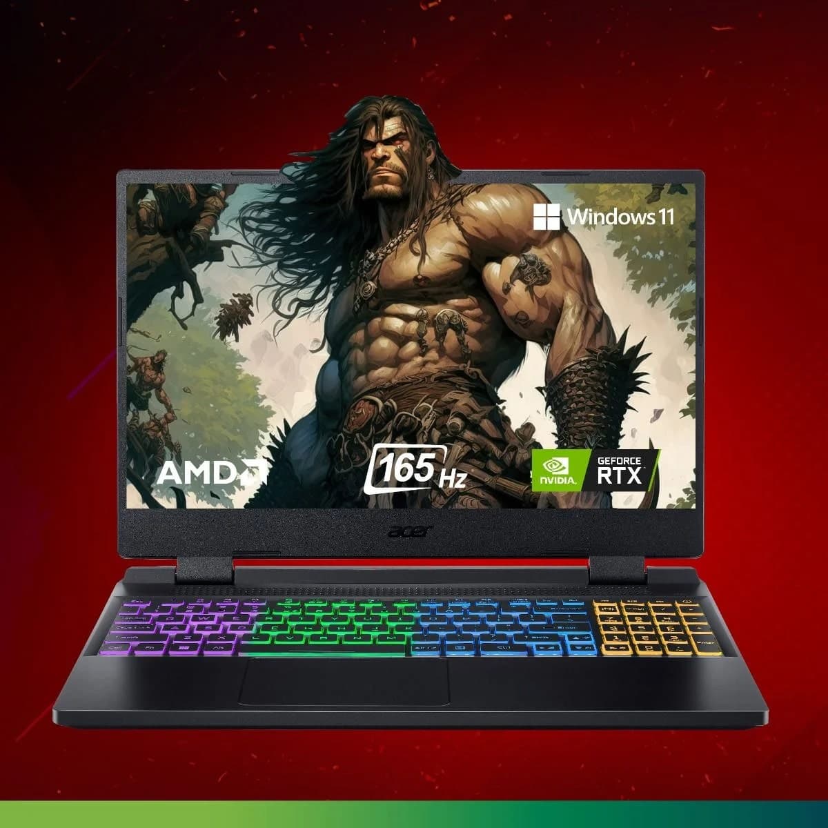 Acer Nitro 5 AN515-47 (NH.QL3SI.003) Gaming Laptop, AMD Ryzen 7 7735HS Octa-Core Processor, 8GB RAM,  512 GB SSD, NVIDIA GeForce RTX 3050 4GB Graphics, 39.6 Cm (15.6 Inch) IPS Display, 2.5 KG, Windows 11 Home