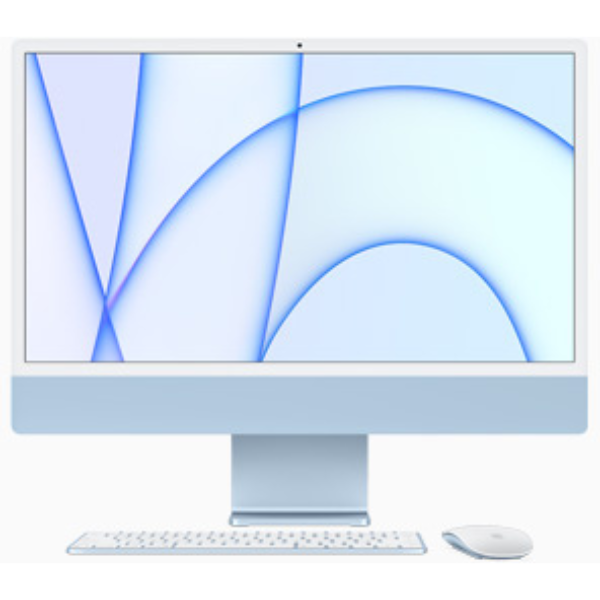 Apple MGPK3HN/A All-in-One Desktop, HD Camera, 8 GB, 256 GB, 24 Inches, Apple M1 Chip, Blue