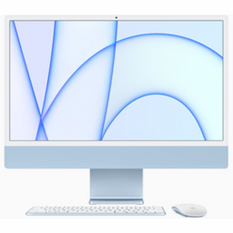 Apple MGPK3HN/A All-in-One Desktop, HD Camera, 8 GB, 256 GB, 24 Inches, Apple M1 Chip, Blue