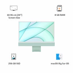 Apple MJV83HN/A 24-inch iMac with Retina 4.5K display, M1 Chip with 8-Core CPU and 7-Core GPU, 256 GB - Green