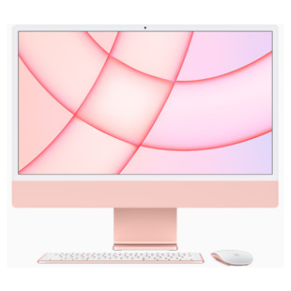 Apple IMAC (MGPM3HN/A) Workstation, Pink, The Apple M1 chip, 8GB, 256GB Storage, 24"inch Display, MacOS Big Sur