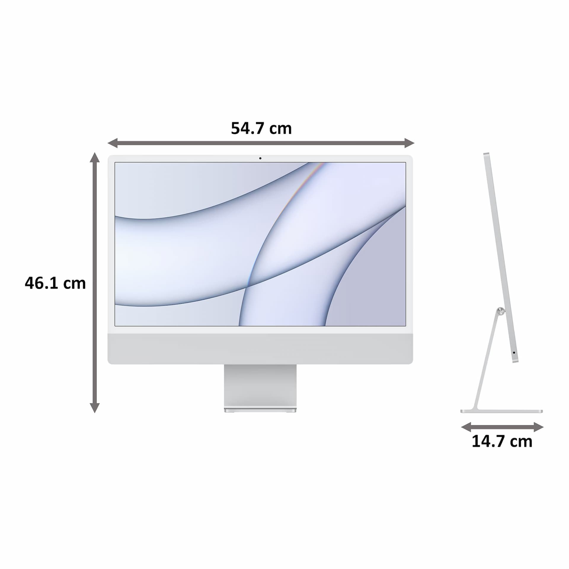 Apple MGTF3HN/A iMac with Retina 4.5K , 24-inch, M1chip with 8-Core CPU and 7-Core GPU, 256 GB, Silver