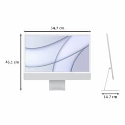 Apple MGTF3HN/A iMac with Retina 4.5K , 24-inch, M1chip with 8-Core CPU and 7-Core GPU, 256 GB, Silver