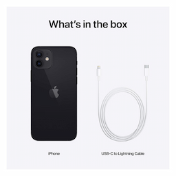 Apple iPhone 12 (MGJ53HN/A) with 4 GB RAM, 64GB storage, 5G technology, Nano and eSIM, Black