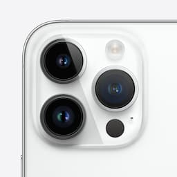 Apple MQ103HN/A iPhone 14 Pro with 256GB, iOS 16, A15 Bionic chip, 6core CPU with 2 performance, 6.1 inch OLED display, Silver
