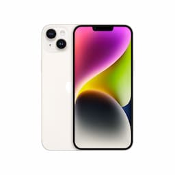 Apple iPhone 14 plus (MQ553HN/A) Starlight with 256GB, iOS 16, A15 Bionic chip, 6core CPU with 2 performance, 6.7 inch OLED display