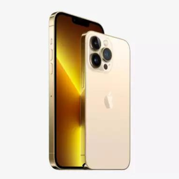 Apple iPhone 13 Pro (MLVC3HN/A) Gold, 6 RAM, 128GB, A15 Bionic Chip, 6.1 Inches, 5g, Nano and eSIM
