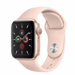 APPLE Smart Watch Series 5 40MM GPS + Cellular, Gold Aluminium Case with Pink Sport Band