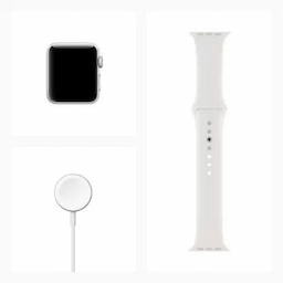 Apple Series 3 MTF22HN/A, White GPS 42mm Silver Aluminium Case with Sport Band Smart Watch