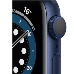 Apple Watch Series 6 40 mm, Blue Aluminum Case with Deep Navy, Bluetooth, Wi-Fi, NFC, GPS