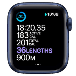 Apple Watch Series 6 40 mm, Blue Aluminum Case with Deep Navy, Bluetooth, Wi-Fi, NFC, GPS