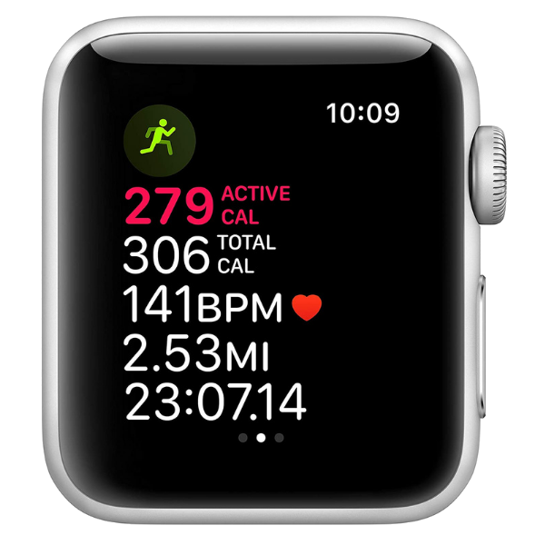 Apple Watch Series 6 (GPS + Cellular) - silver stainless steel - smart watch with sport band - white - 32 GB