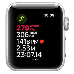 Apple Watch Series 6 (GPS + Cellular) - silver stainless steel - smart watch with sport band - white - 32 GB