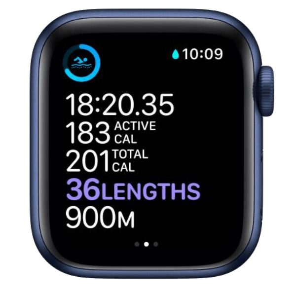 New Apple Watch Series 6 (GPS, 44mm) - Blue Aluminium Case with Deep Navy Sport Band