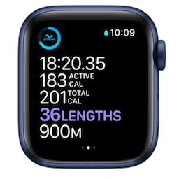 New Apple Watch Series 6 (GPS, 44mm) - Blue Aluminium Case with Deep Navy Sport Band