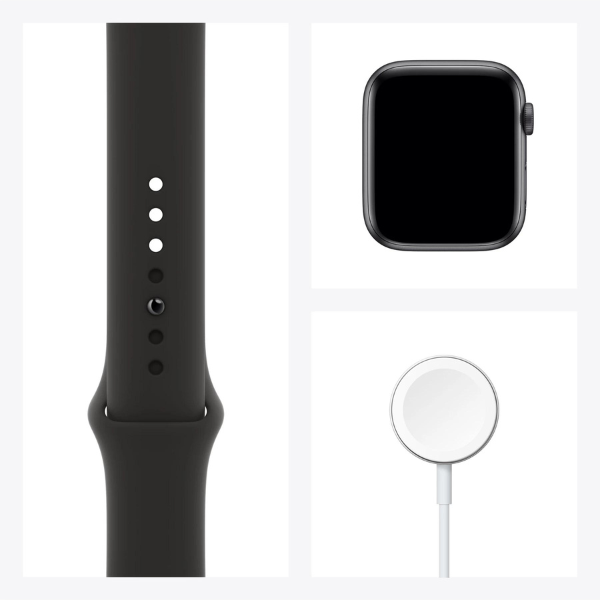 Apple Watch Series 6 (GPS + Cellular) - space grey aluminium - smart watch with sport band - black - 32 GB
