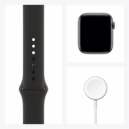 Apple Watch Series 6 (GPS + Cellular) - space grey aluminium - smart watch with sport band - black - 32 GB