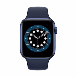 Apple Watch Series 6 (GPS), M00J3HN/A, blue aluminium, 32 GB, smart watch with sport band, Deep Navy