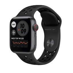 Apple Watch Nike S6 GPS + Cellular 44mm Space Grey Aluminium Case with Anthracite Black Nike Sport Band - Regular - M09Y3HN/A