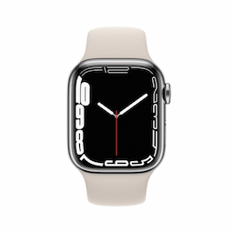 Apple (MKHW3HN/A) Watch Series 7 SilverStainless Steel Case-Starlight Sport Band