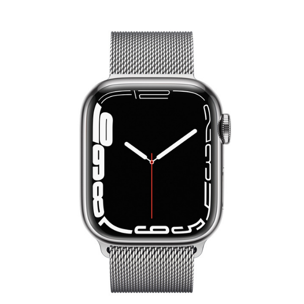 Apple (MKHX3HN/A) Watch Series 7 Silver Stainless Steel Case with Milanese Loop