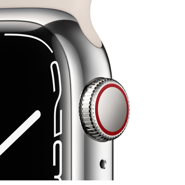 Apple (MKHW3HN/A) Watch Series 7 SilverStainless Steel Case-Starlight Sport Band