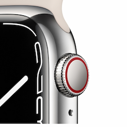 Apple (MKHW3HN/A) Watch Series 7 SilverStainless Steel Case-Starlight Sport Band