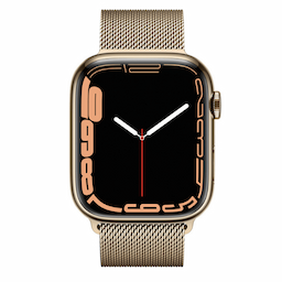 Apple Watch Series 7 GPS + Cellular 45 mm Gold Stainless Steel Case with Milanese Loop - MKJY3HN/A
