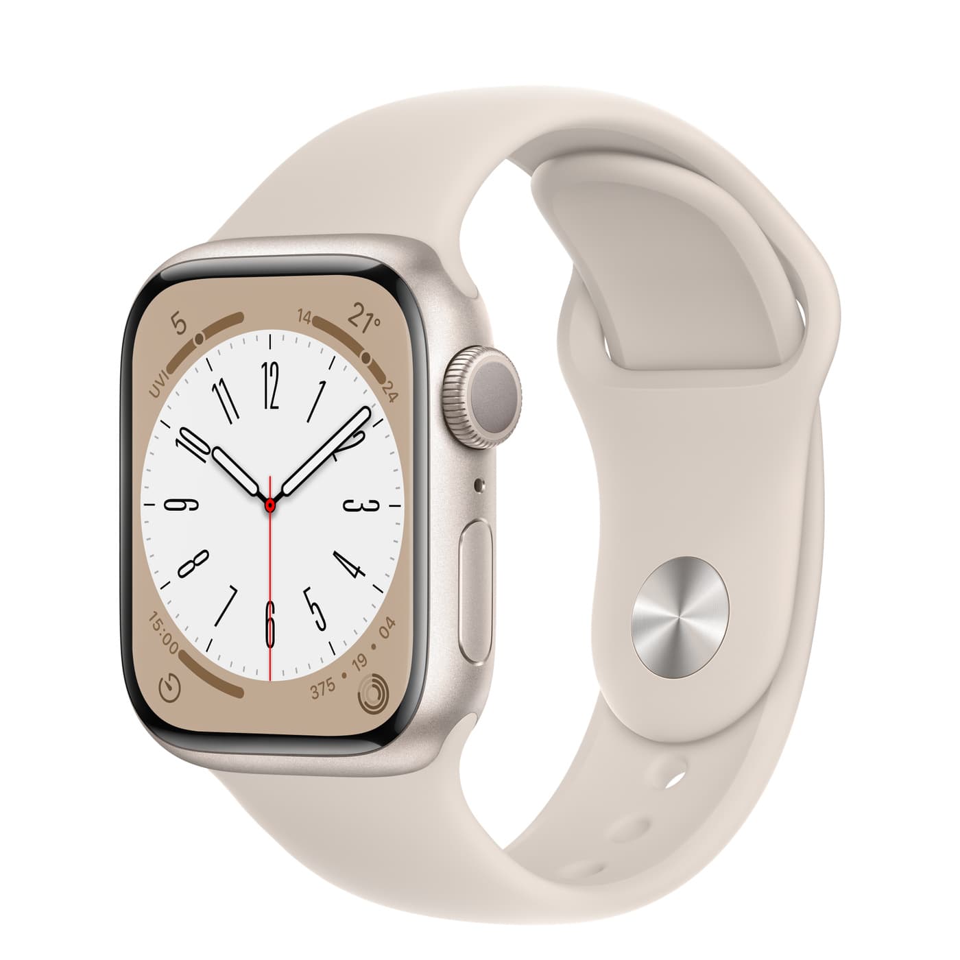 Apple Watch Series 8 GPS + Cellular 41mm Starlight Aluminium Case with Starlight Sport Band - Regular