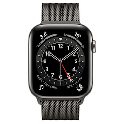 APPLE Watch Series 6, M09J3HN/A, Bluetooth, Wi-Fi, GPS + Cellular, Graphite Milanese Loop