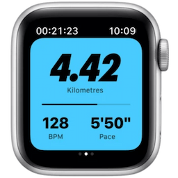 Apple Watch Nike S6 GPS + Cellular 44mm Silver Aluminium Case with Pure Platinum/Black Nike Sport Band - Regular - M09W3HN/A