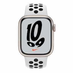 Apple Watch Series 7 GPS + Cellular 41 mm Starlight Aluminium Case with Nike Sport Band - MKN33HN/A
