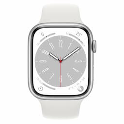 Apple Watch Series 8 GPS + Cellular 45mm Silver Aluminium Case with White Sport Band - Regular