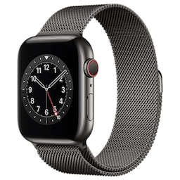 APPLE Watch Series 6, M09J3HN/A, Bluetooth, Wi-Fi, GPS + Cellular, Graphite Milanese Loop
