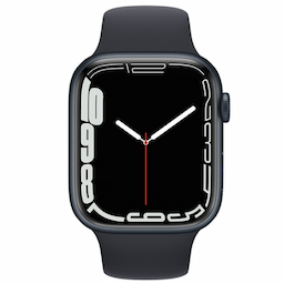 Apple Watch Series 7 GPS, 45mm Midnight Aluminium Case with Midnight Sport Band - Regular