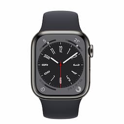 Apple Watch Series 8 GPS + Cellular 41mm Graphite Stainless Steel Case with Midnight Sport Band - Regular