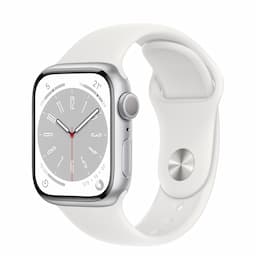 Apple Watch Series 8 GPS 41mm Silver Aluminium Case with White Sport Band - Regular