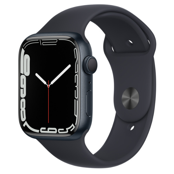 Apple Watch Series 7 GPS, 45mm Midnight Aluminium Case with Midnight Sport Band - Regular
