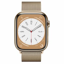 Apple Watch Series 8 GPS + Cellular 45mm Gold Stainless Steel Case with Gold Milanese Loop