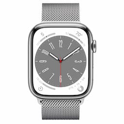 Apple Watch Series 8 GPS + Cellular 45mm Silver Stainless Steel Case with Silver Milanese Loop