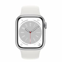 Apple Watch Series 8 GPS 41mm Silver Aluminium Case with White Sport Band - Regular