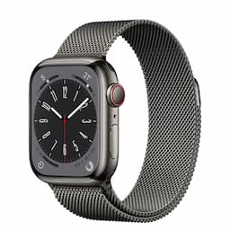 Apple Watch Series 8 GPS + Cellular 41mm Graphite Stainless Steel Case with Graphite Milanese Loop