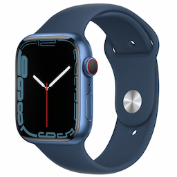 Apple Watch Series 7 GPS, 45mm Blue Aluminium Case with Abyss Blue Sport Band - Regular