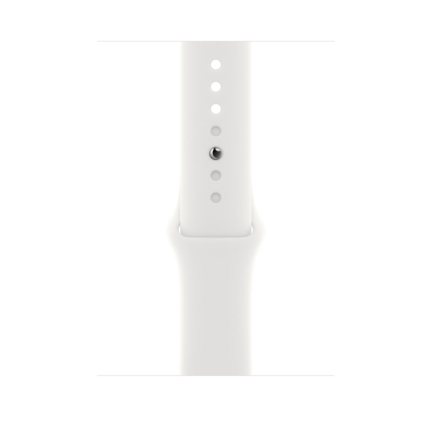 Apple Watch Series 8 GPS + Cellular 45mm Silver Stainless Steel Case with White Sport Band - Regular