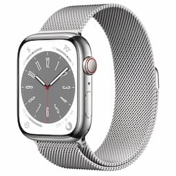 Apple Watch Series 8 GPS + Cellular 45mm Silver Stainless Steel Case with Silver Milanese Loop