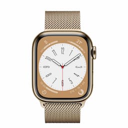 Apple Watch Series 8 GPS + Cellular 41mm Gold Stainless Steel Case with Gold Milanese Loop
