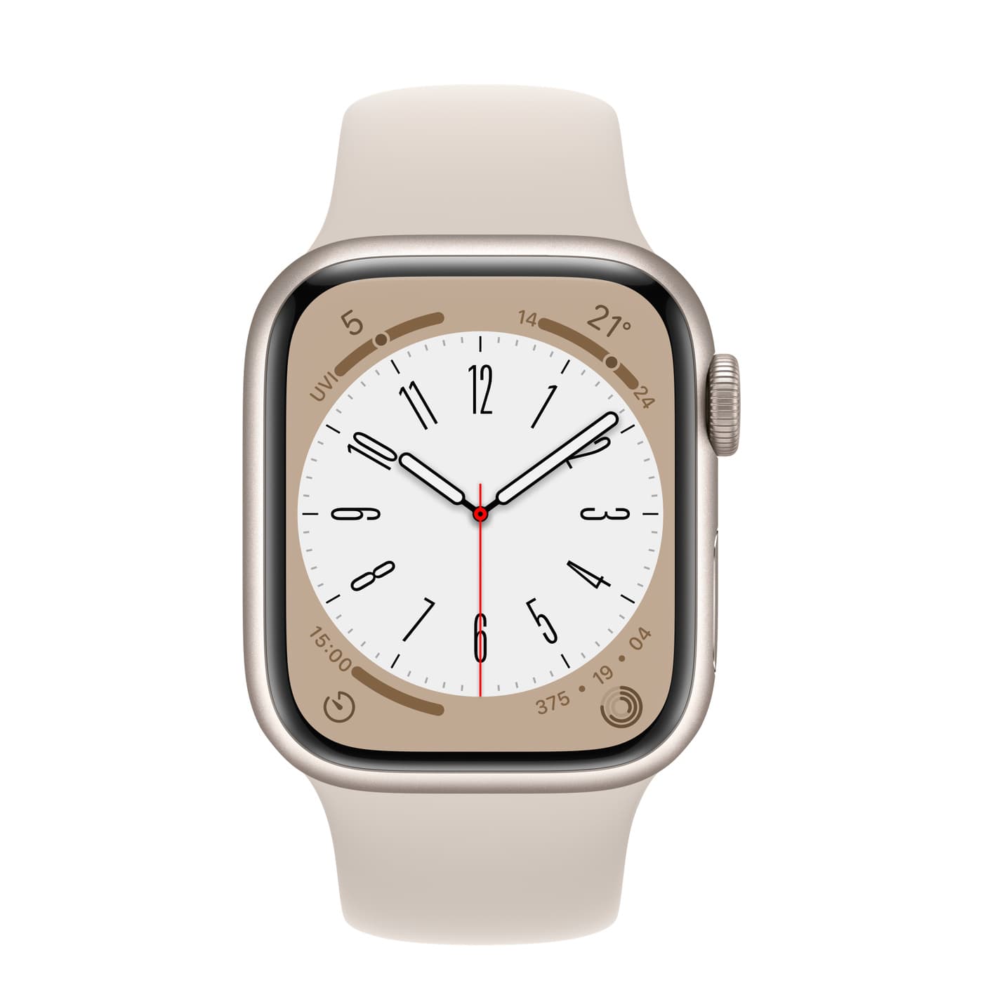 Apple Watch Series 8 GPS 41mm Starlight Aluminium Case with Starlight Sport Band - Regular