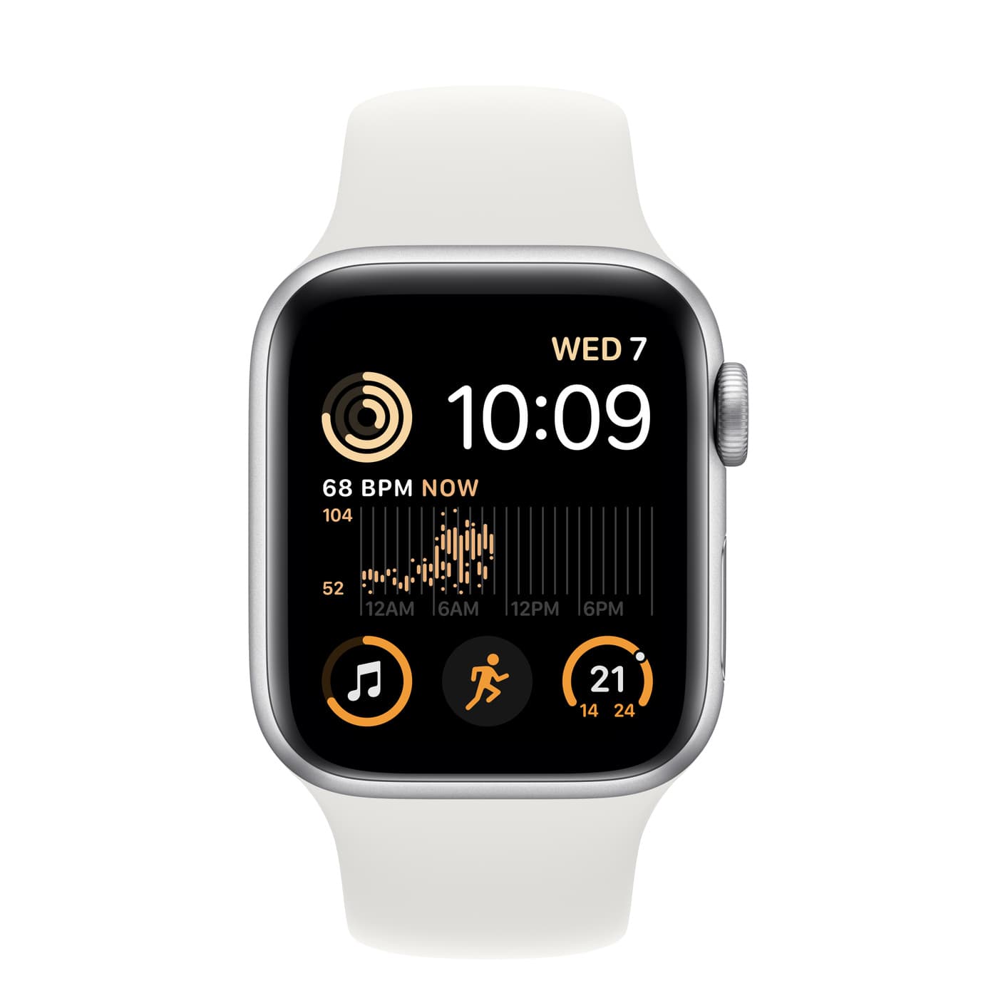 Apple Watch SE GPS 40mm Silver Aluminium Case with White Sport Band - Regular