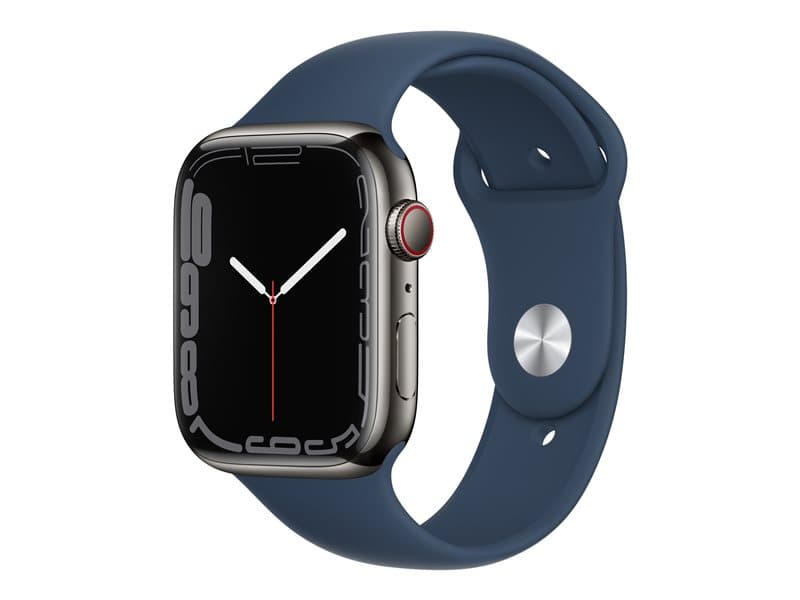 Apple Watch Series 7 (GPS + Cellular) abyss blue - 32 GB, graphite stainless steel - smart watch with sport band