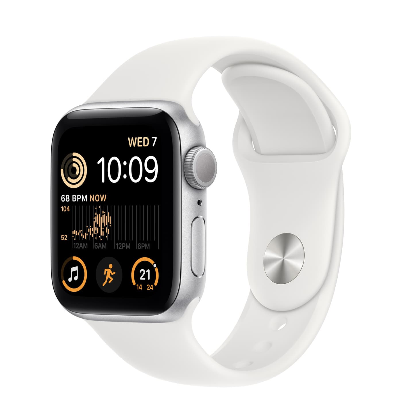 Apple Watch SE GPS 40mm Silver Aluminium Case with White Sport Band - Regular